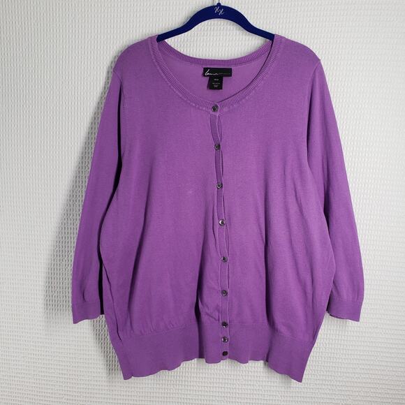 Lane Bryant Cardigan Sweater Womens 18/20 Pastel Purple 3/4 Sleeve Button-Up - Picture 1 of 16